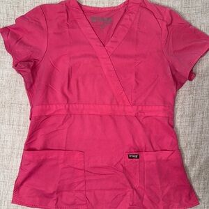 Grey's Anatomy Fuchsia Short Sleeve Scrub Top
